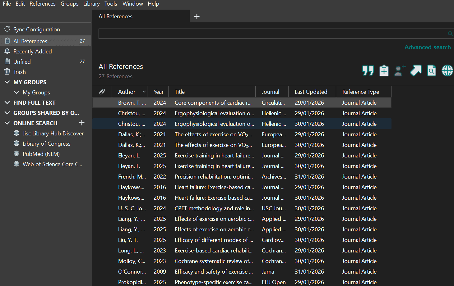 Validated references output